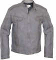 Herren Lederjacke Trend Fashion echtleder Jacke Lamm Nappa Leder Grau