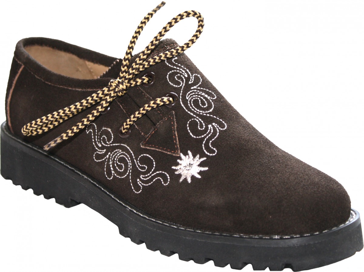 German Wear Haferlschuhe Mit Ledersohle - Echte Trachtenschuhe Für Herren In Schwarz/Braun