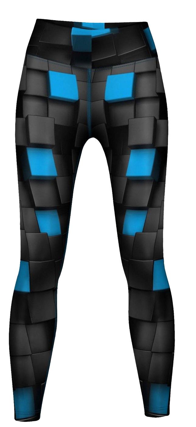 Techno Snake Leggings sehr dehnbar für Sport, Gymnastik, Training & Fashion Schwarz/Türkis