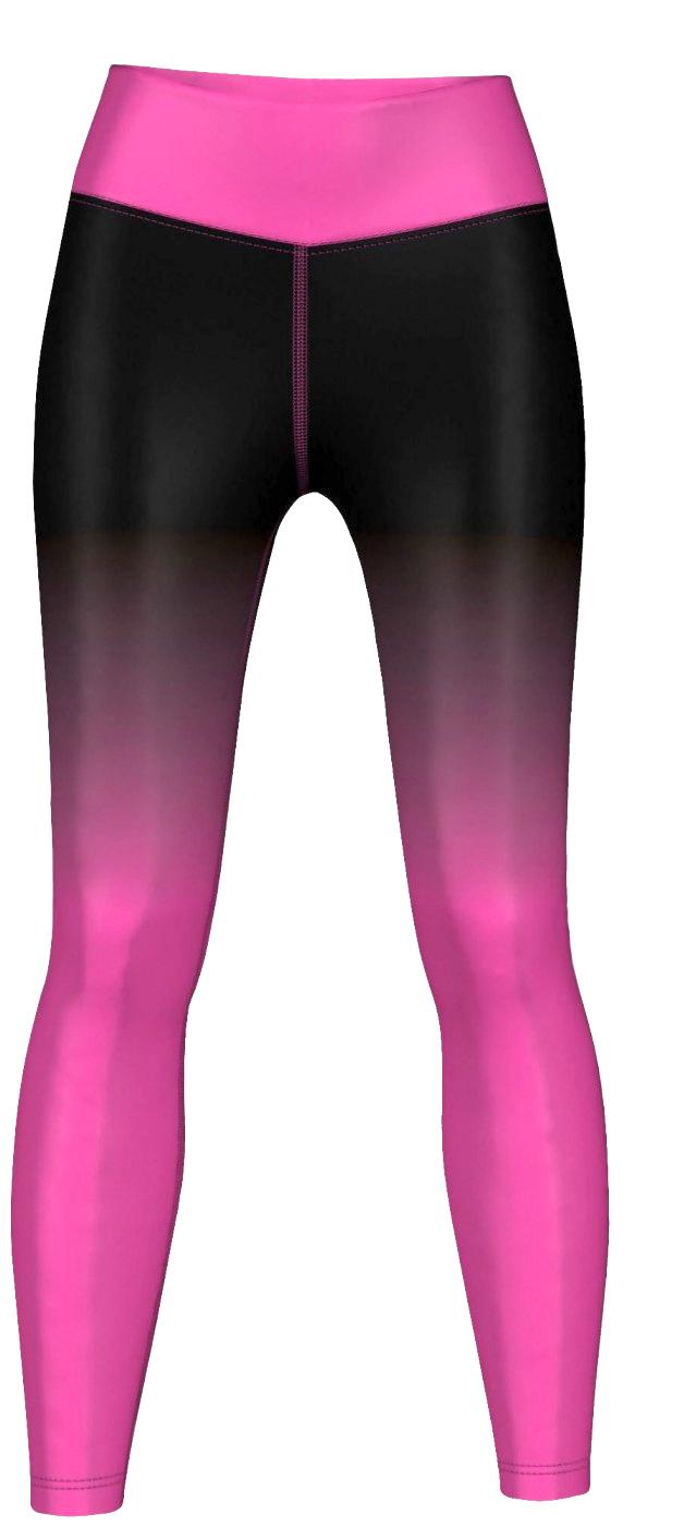Pinky Leggings sehr dehnbar für Sport, Gymnastik, Training & Fashion Schwarz/Pink