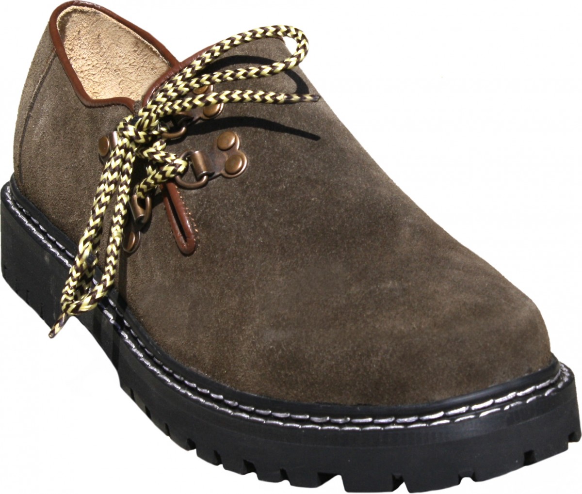 Bavarian Haferl for Lederhosen Shoes Suede leather oktoberfest,color:Brown