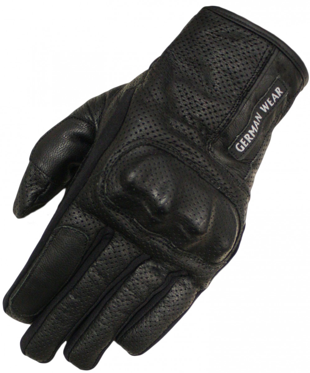 Motorbike Biker Leather Gloves Black